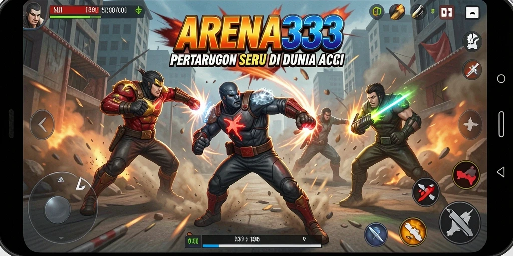Tangkapan layar dari gameplay seru ARENA333 dengan pertarungan intens.