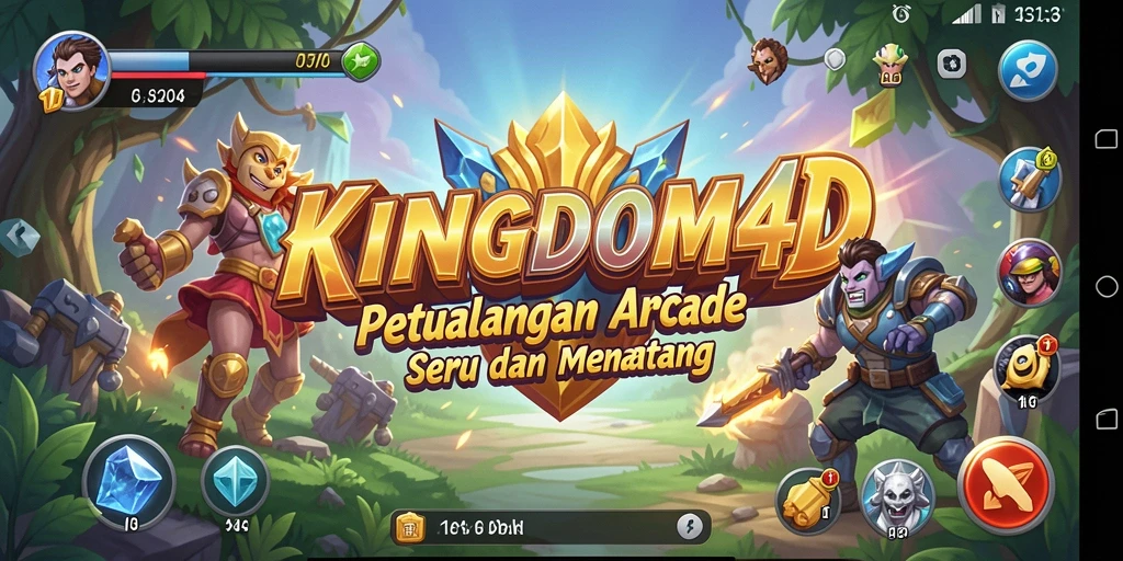 Tampilan menakjubkan dari gameplay arcade KINGDOM4D.