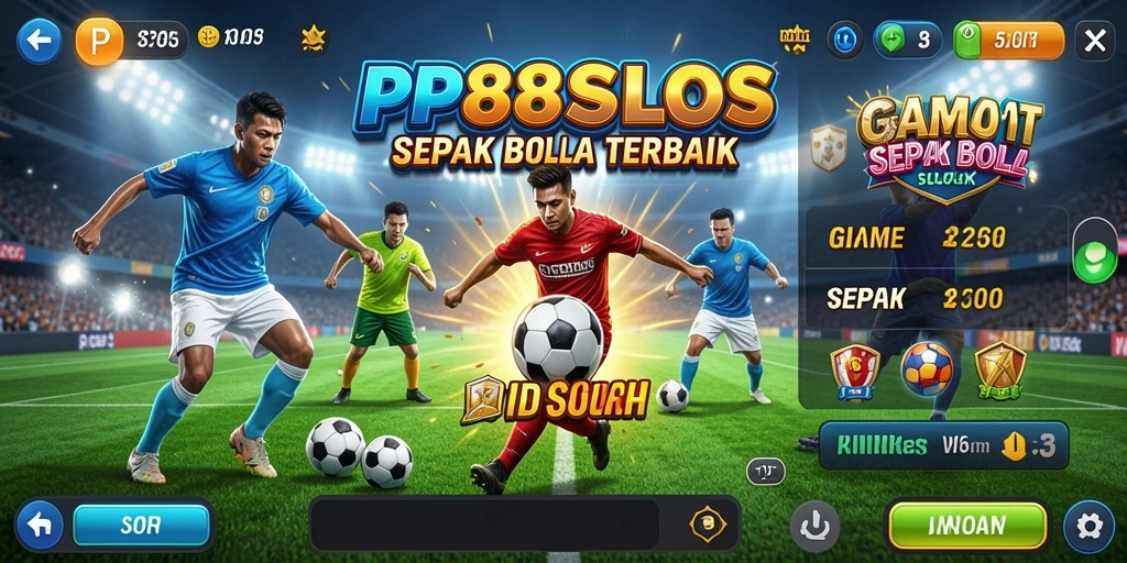 Tampilan gameplay seru di PP88SLOTS dengan tema sepak bola.