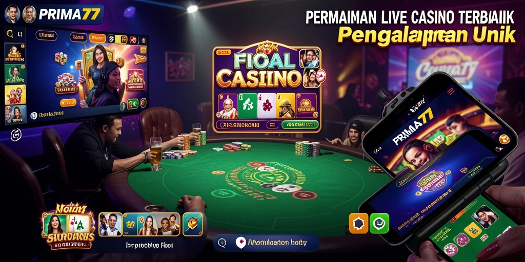 Tampilan menarik dari gameplay Live Casino PRIMA77 dengan dealer profesional.